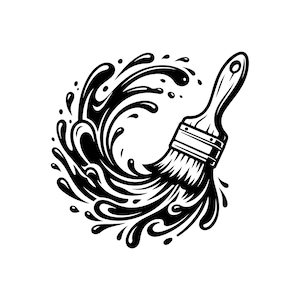 Paint Brush SVG, PNG: Paint Splash, Painter Logo, Paint Splatter, Artist Clipart, Cut Files, SVG, Art Shop, Instant Download