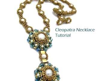 Tila Seed Bead Necklace Pattern // Cleopatra Necklace // Cubic Right Angle Weave  // Peyote Bead Pattern // 4mm 6mm Beads