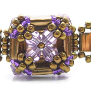 Tila Crystal Box Bracelet Tutorial // Beading Pattern // Lavender, Bronze // Beadweaving // Tila Bead Pattern// image 5