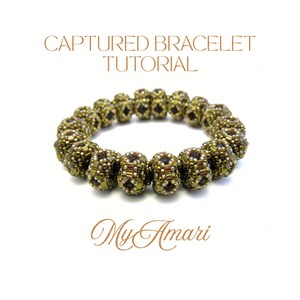 Beaded Bead Bracelet Pattern Seed Bead and Fire Polished Beadweaving Tutorial DIY Bracelet Design Instant Download