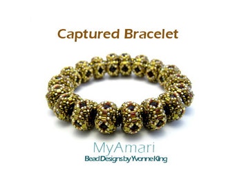 Captured Right Angle Weave Bracelet Beading Pattern