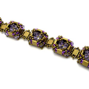 Tila Crystal Box Bracelet Tutorial // Beading Pattern // Lavender, Bronze // Beadweaving // Tila Bead Pattern// image 2