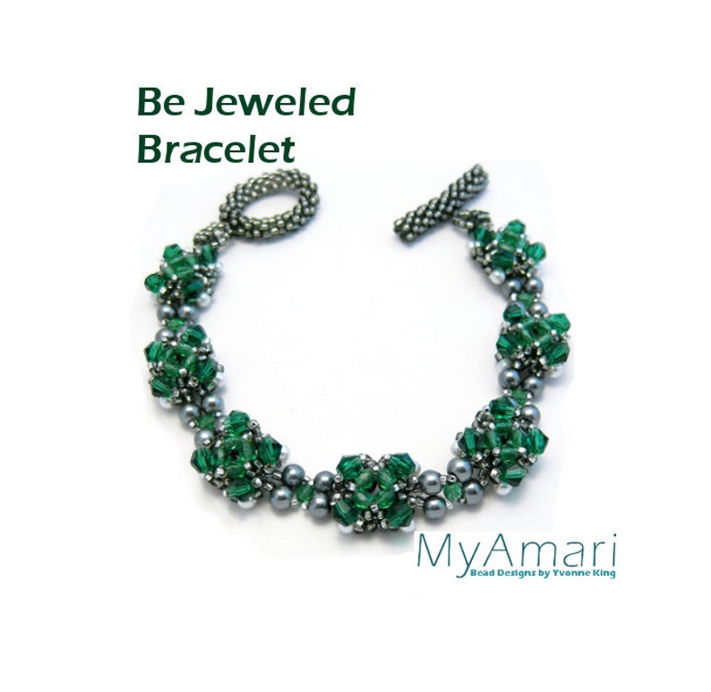 Be Jeweled Armband Net Weave Perlen Muster Instant Download Bild 1