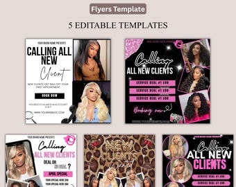 New Client Flyer Template, Beauty Booking Social Media (Canva)
