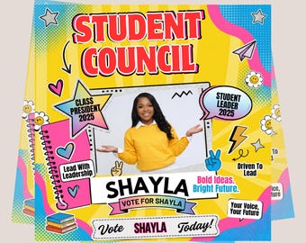 Student Council Campaign Flyer | School Election Poster (Canva Editable)