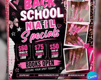 Back To School Booking Flyer, Back 2 School Bookings Open, August Flyer Template, (Digital download)
