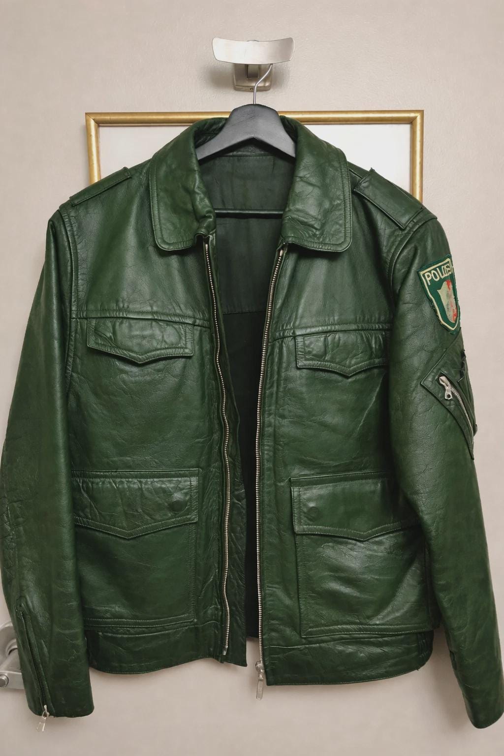 80S　GERMAN POLICE CUSTOM LEATHER JACKET German Polizei Leather Jacket - Etsy