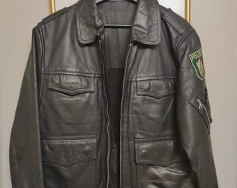 German Polizei Leather Jacket – Men’s Classic Biker Style Zee Leather