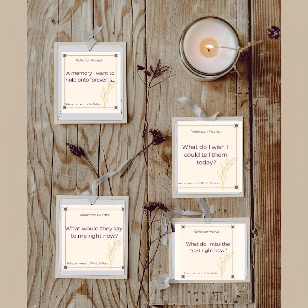 Relection Card Grief Reflection Card Deck – Printable Journal Prompts & Affirmations ...