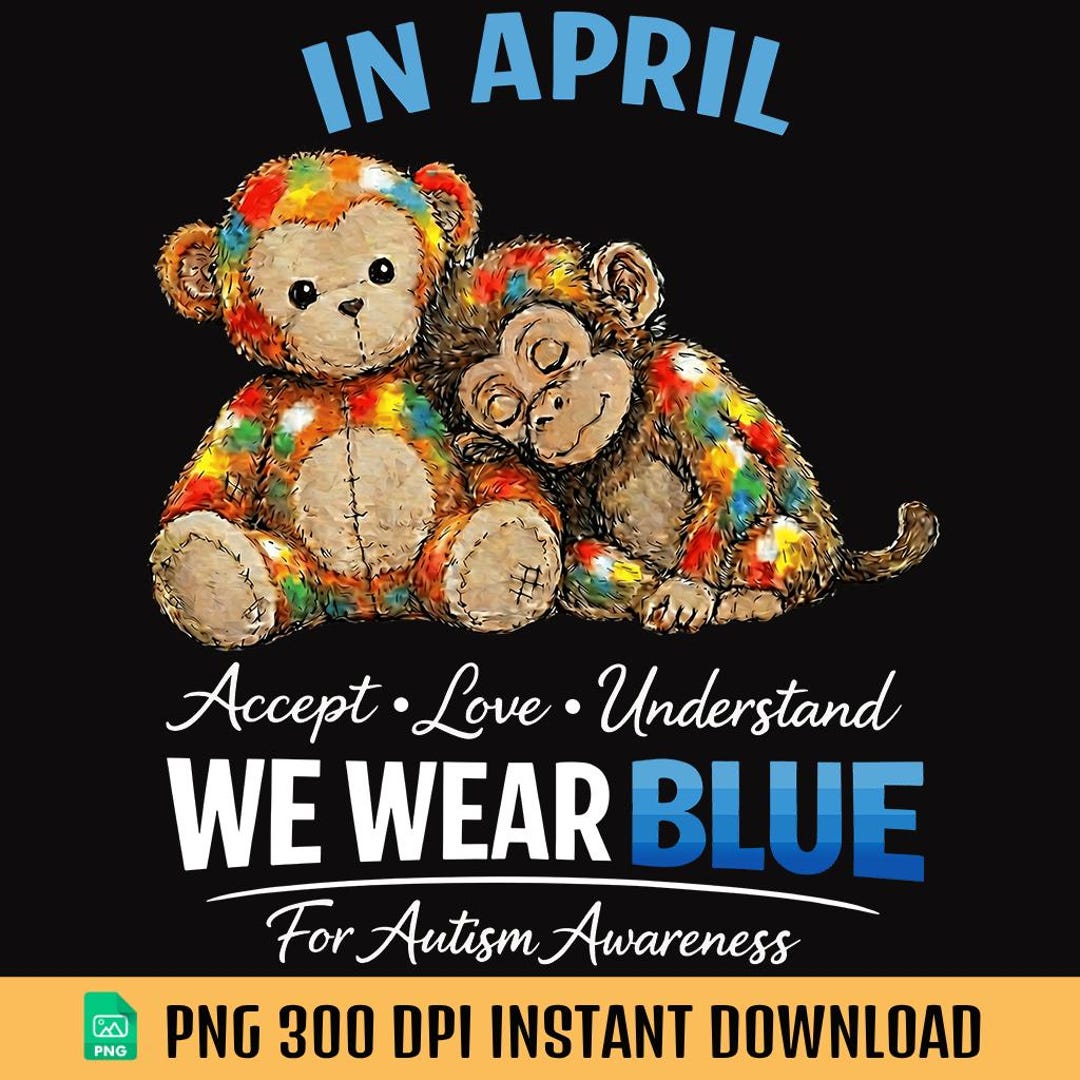 HOT 2026 TREND!!! in April We Wear Blue Png, Autism Punch Monkey PNG ...