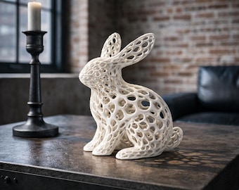 Voronoi Bunny STL File | Modern Geometric Rabbit Decor | 3D Printable Sculpture