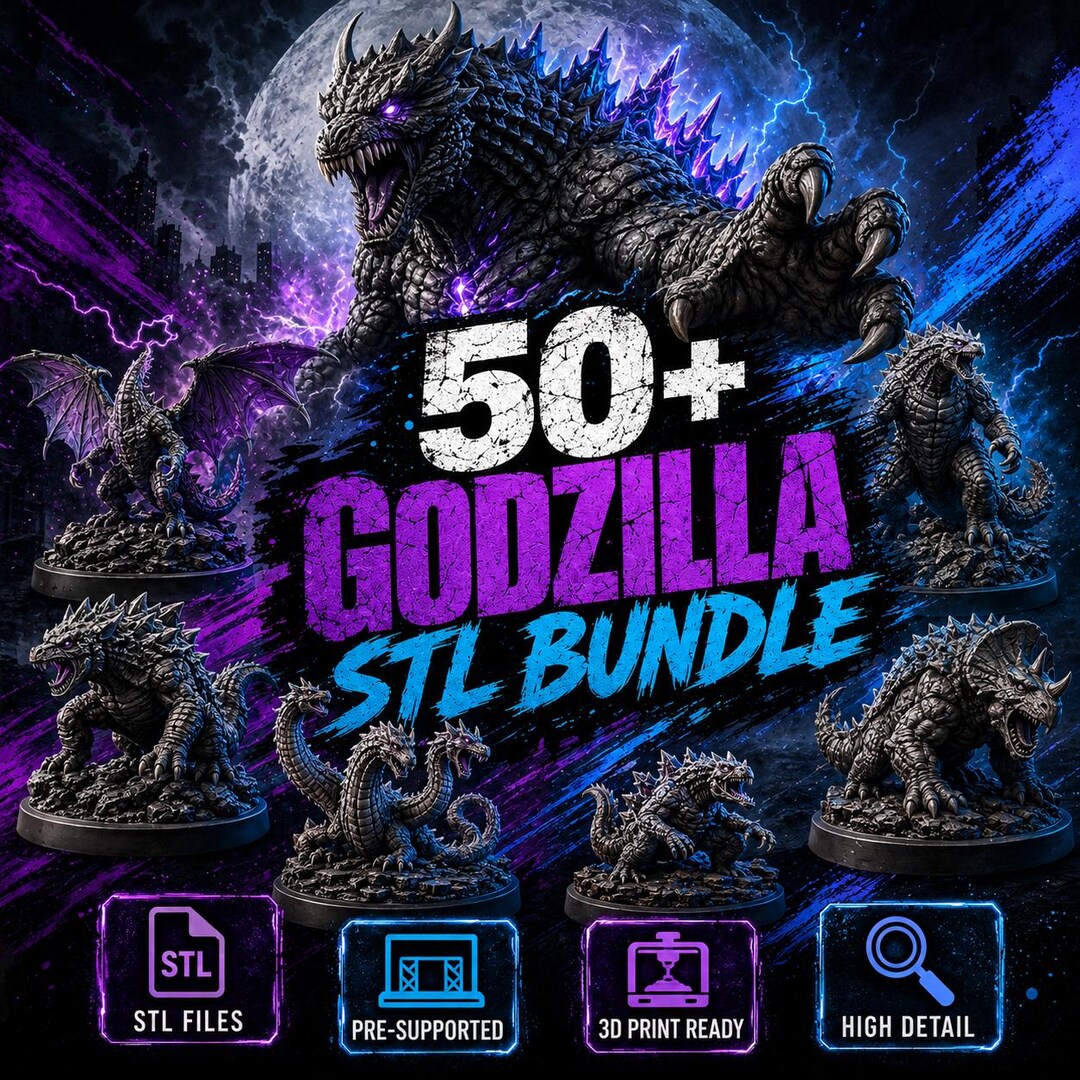 50+ GODZILLA STL BUNDLE | Kaiju 3D Models for Printing - Etsy Australia