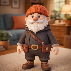 Gnome-leksak STL-fil – Fantasyfigur 3D-utskrivbar modell – Samlarobjekt för heminredning
