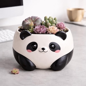 Panda Planter STL File | 3D Printable Succulent Pot (Customizable Size)