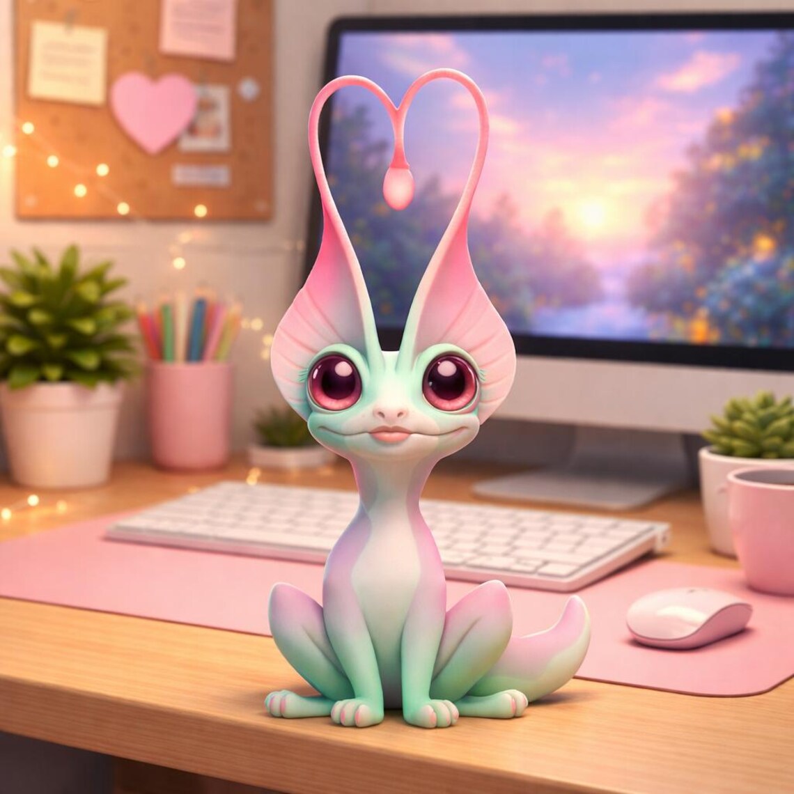 Alien Desk Model Fantasy Alien Desk Buddy 3D STL Model | Sci-fi Creature Toy Figurine ...