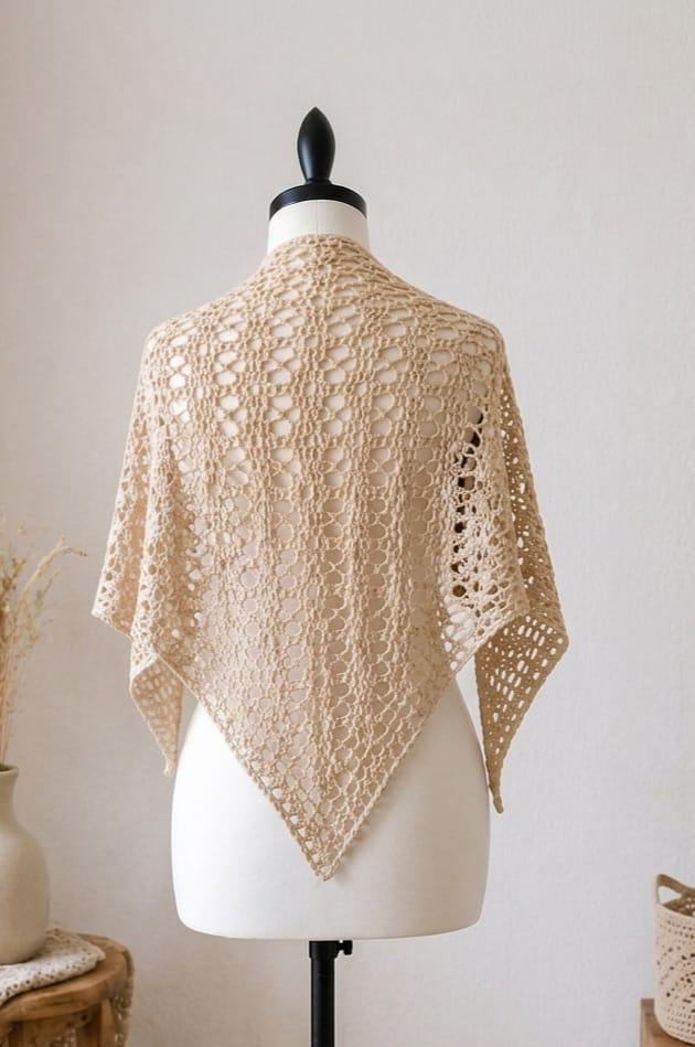 Crochet Lace Triangle Shawl Pattern PDF | Easy Boho Wrap Scarf ...