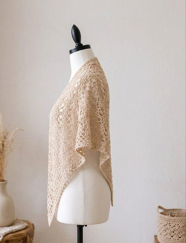 Crochet Lace Triangle Shawl Pattern PDF | Easy Boho Wrap Scarf ...
