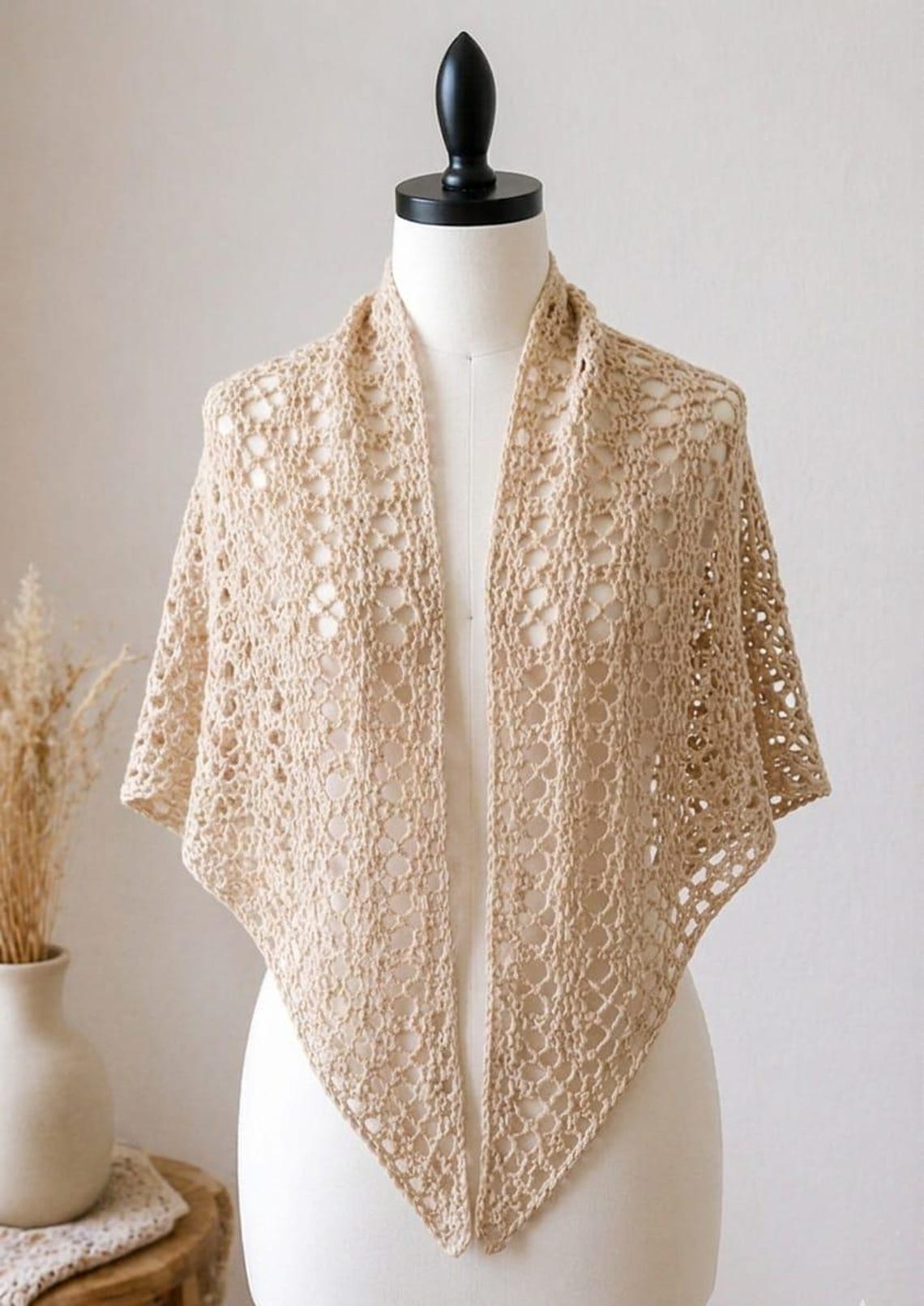 Crochet Lace Triangle Shawl Pattern PDF | Easy Boho Wrap Scarf ...