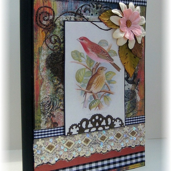 Altered Composition Book, Comp Book, OOAK, Beautiful Birds