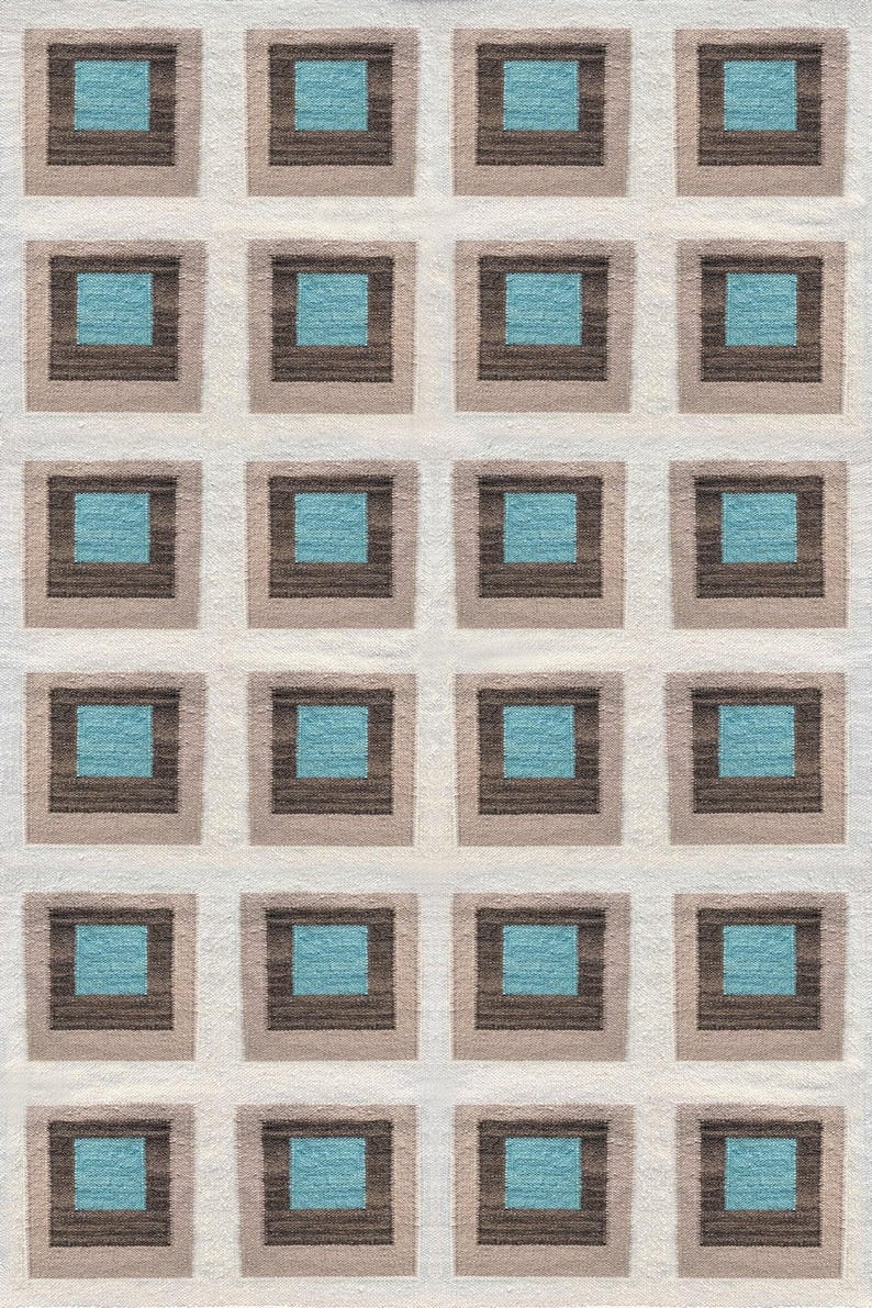 Handwoven Kilim Rug, Geometric Wool Carpet, Scandinavian Nordic Style ...