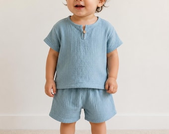 Organic Cotton Baby Two-Piece Set – Breathable Summer Toddler Suit