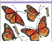 Violette Planner Stickers - Monarch Butterflies for Crafting-2 sheets