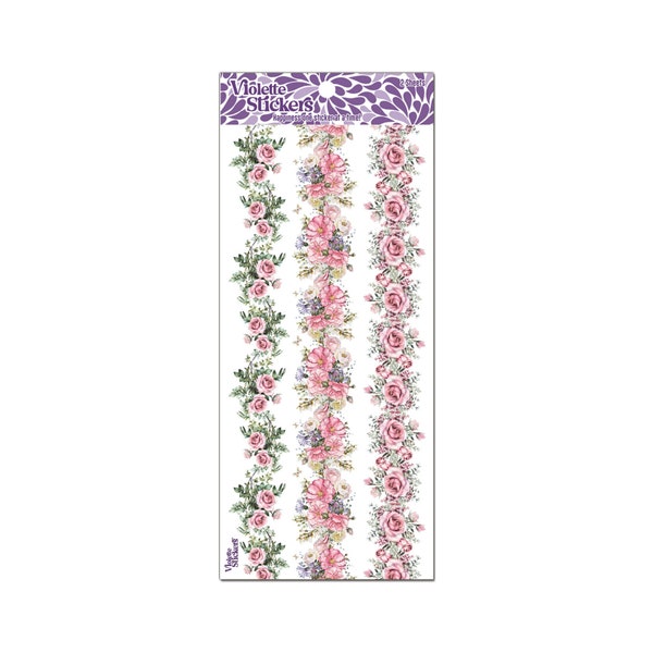 C160 Belles Roses Bordure Autocollants