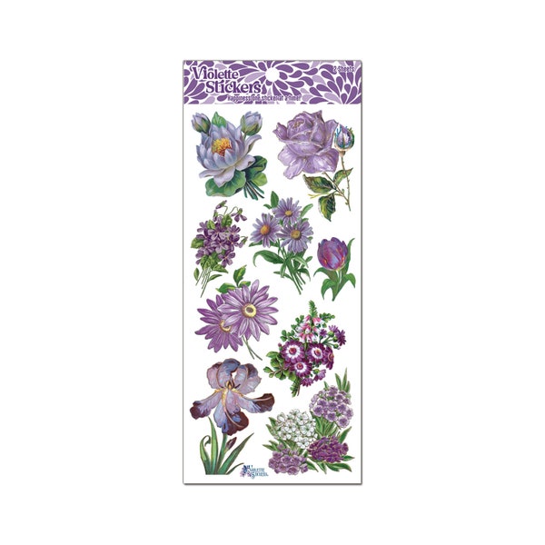 C62 Purple Garden Flower Stickers