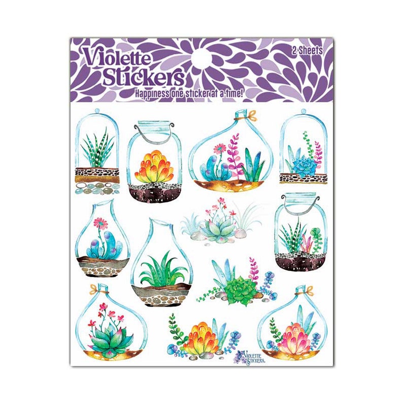 Succulents Stickers 2 sheets image 1