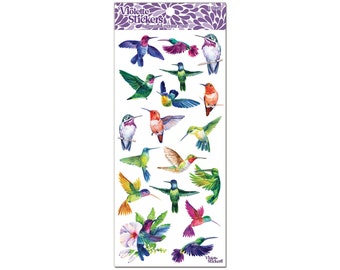 C197 Watercolor Hummingbird Stickers