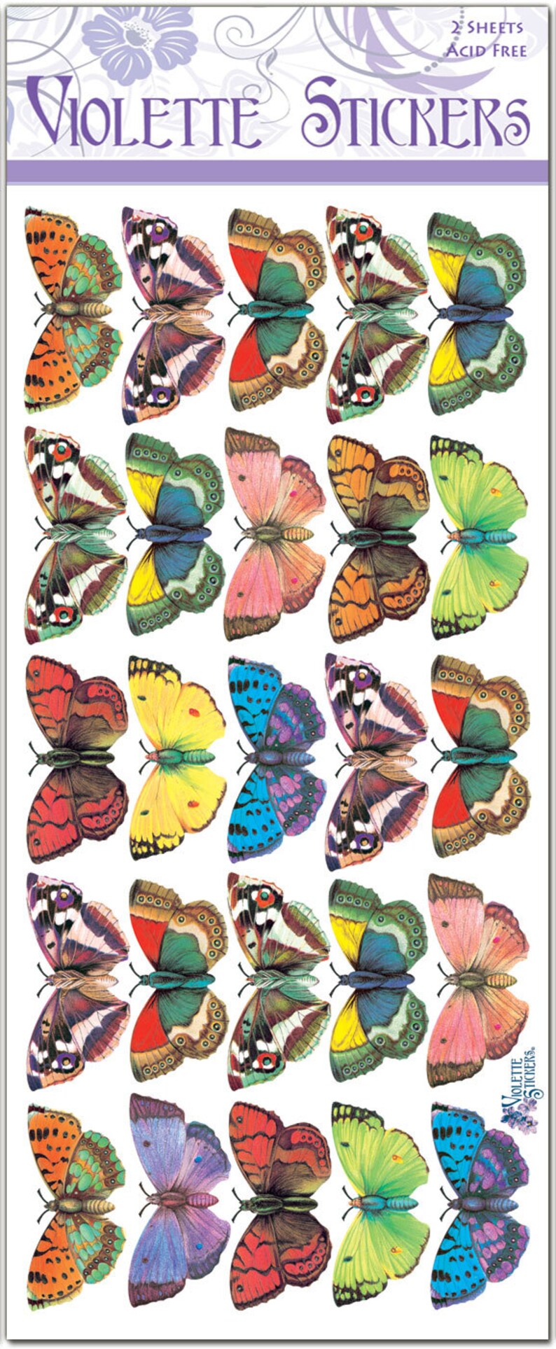 25 butterfly stickers for crafting 2 sheets etsy
