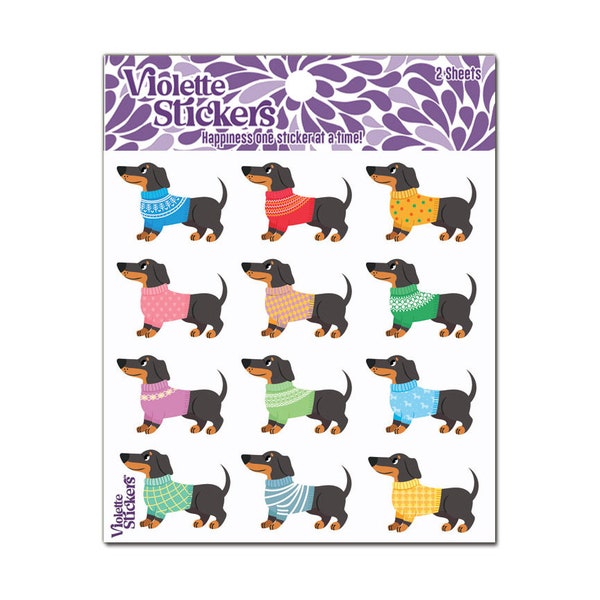 Dogs in Sweaters Stickers - 2 sheets