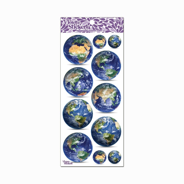 P96 World Earth Globe Stickers