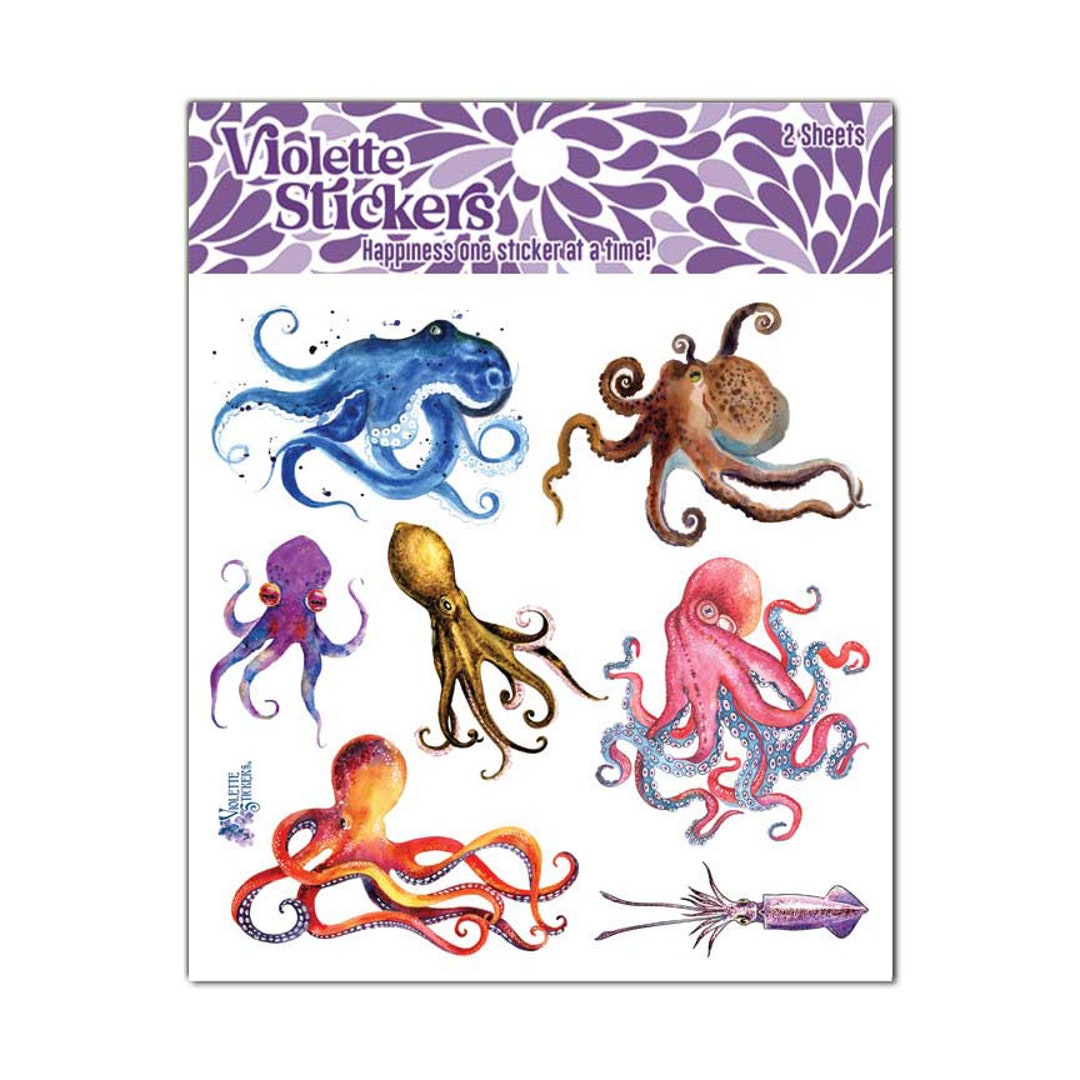 Octopus Stickers 2 Sheets - Etsy