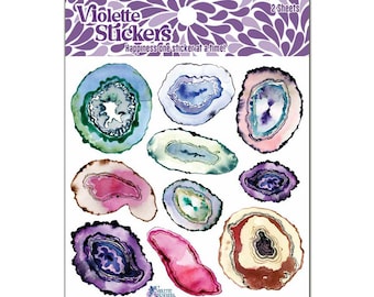 Agate Slice Stickers -2 sheets