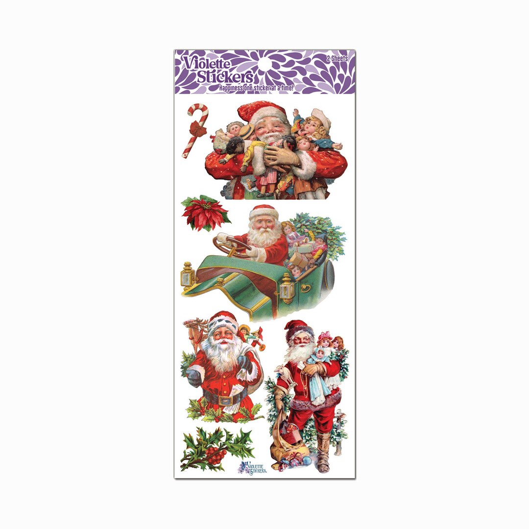 P81 Jolly Dolly Santa Stickers Etsy