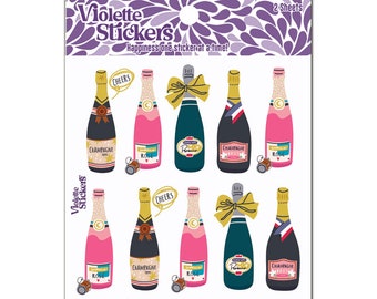 Champagne Stickers - 2 sheets