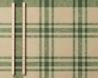 Green Cream Plaid Fabric By Yard Cottagecore Cotton Fabric Rustic Country Check Material Farmhouse Sewing Fabric Combed Pima Cotton