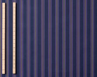 Navy Vertical Stripes Fabric By Yard Pinstripe Cotton Fabric Classic Tailored Sewing Material Navy Blue Stripe Fabric Combed Pima Cotton