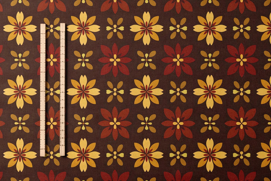 Retro Floral Pattern Fabric Combed Pima Cotton Autumn Flower Print Soft ...