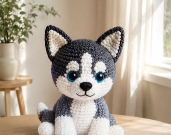 Amigurumi Husky Crochet Pattern For Crafters Husky Dog Plushie Tutorial Instant Digital Download PDF DIY Wolf Puppy Craft