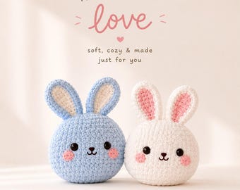 2-in-1 Bunny Crochet Pattern For Beginners Amigurumi Plush Cushion Tutorial Instant Digital Download PDF DIY Handmade Nursery Room Decor 