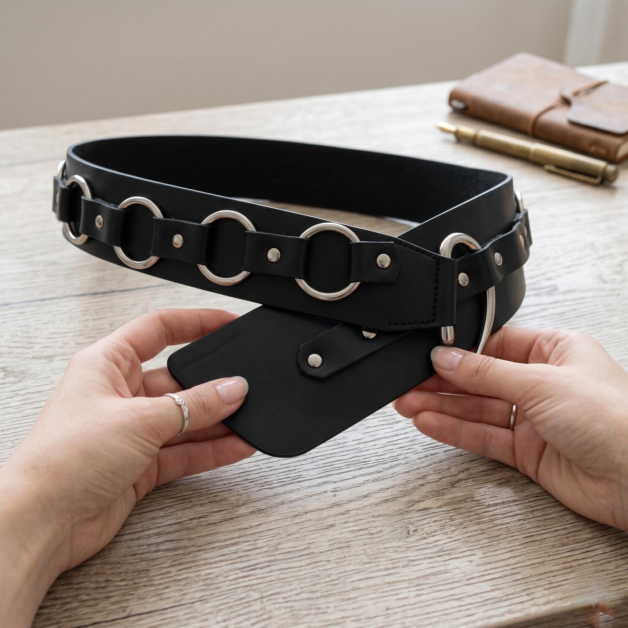 Kmrii風 スカルウエストポーチ パッチワーク レザー ハンドメイド