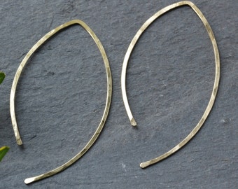 threader earring, choose 14k gold filled, rose 14k gold filled, silver / sm, med, large, minimalist threader earrings / Canadian artisan