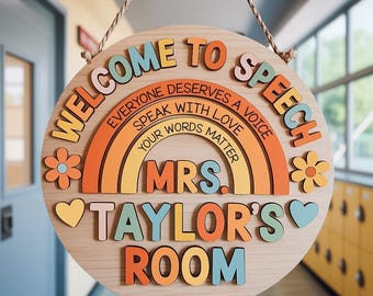 Custom Speech Pathologist Door Sign, Daisy Speech Therapist, SLP 3D Sign, New SLP, Gift for Teacher Appreciation,Speech Language Pathologist