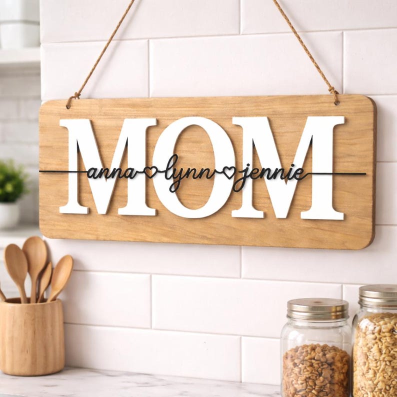 Personalized Mom Sign With Children's Names, Mother's Day Gift, Mom ...