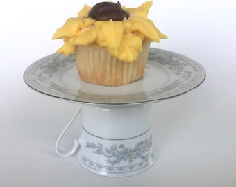 Cup and Saucer Cupcake & Candle Stand