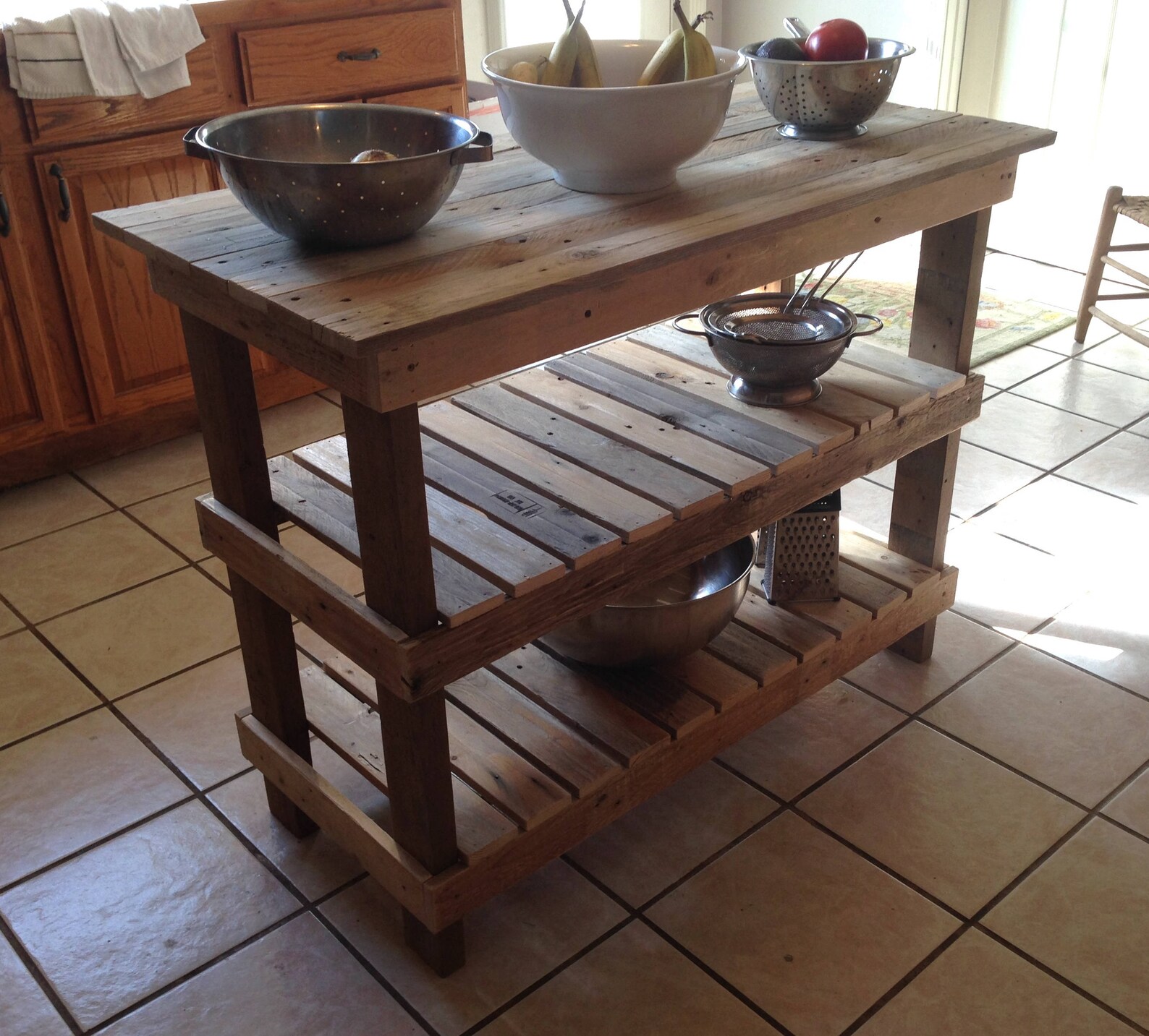 Cocina Rústica Isla. TABURETE A JUEGO GRATIS con la compra | Etsy