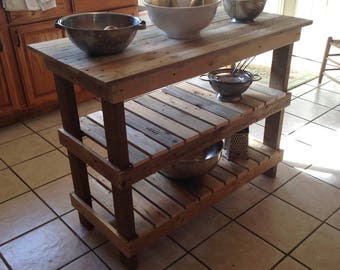 Rustic Kitchen Island, Free Shipping