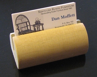 Wooden Dowel Business Card Holder